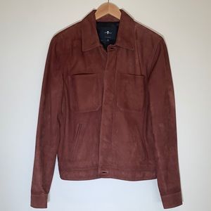 NWOT 7 For All Mankind mens suede jacket. Brown. Size medium.